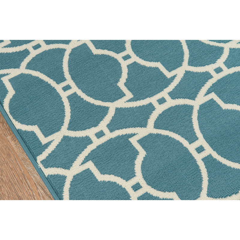 Beachcrest Home Baltimore Geometric Blue Indoor/Outdoor Area Rug & Reviews Wayfair